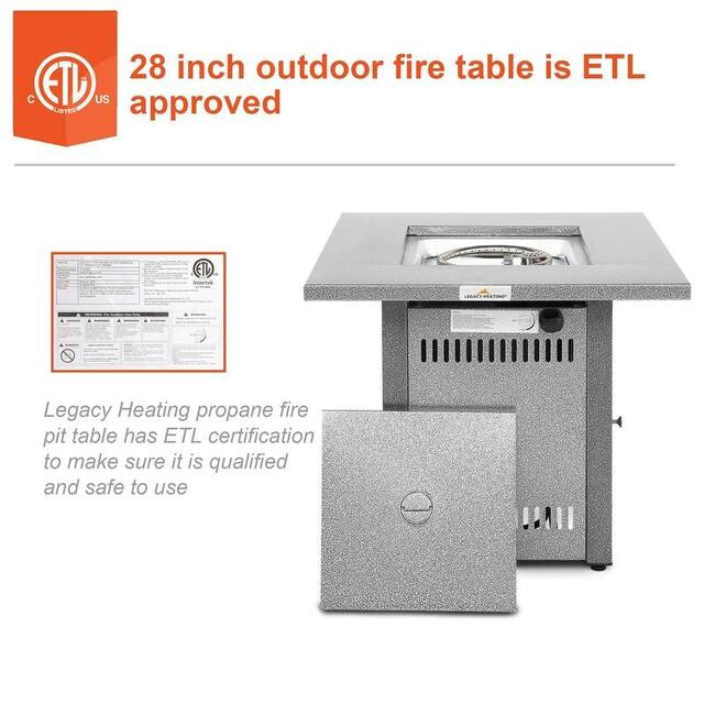 28" 50000 BTU Outdoor Patio Propane Gas Fire Pit Table