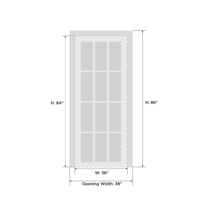 Interior Solid French Door / Mela 0733 Painted White / Single Regular Panel Frame Handle / Bathroom Bedroom Modern Doors