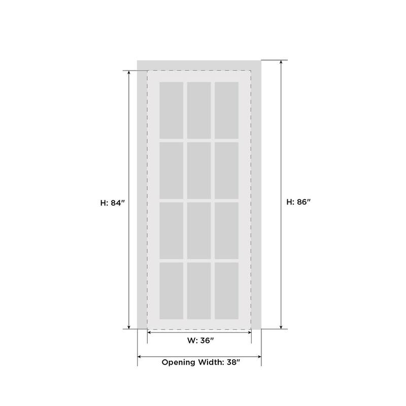 SartoDoors Veregio 7412 | Interior French Doors French Door | Solid Wood w/ Glass | Slab Only | 18x80, Antracite