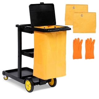 Commercial Traditional Janitorial 3-Shelf Cleaning Cart, Housekeeping ...