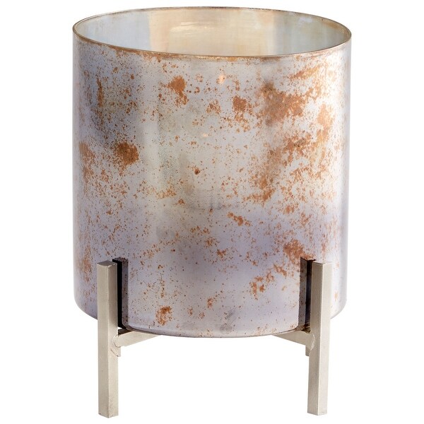 Cyan Design 09775 Basil Glass and Iron Votive Candle Holder - Rusted Glass