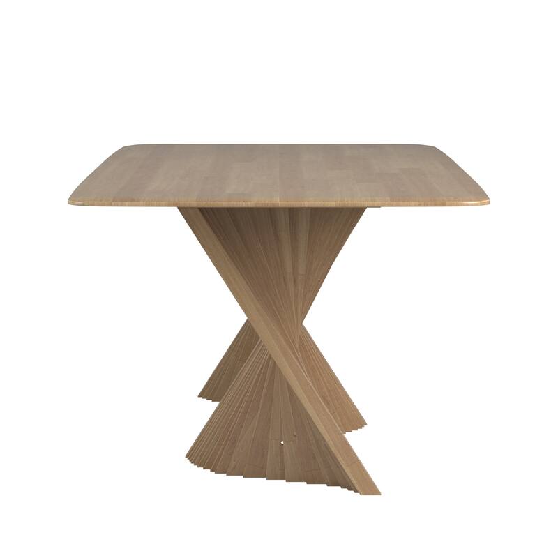 Norvik Wave Base Wood Dining Table by iNSPIRE Q Modern