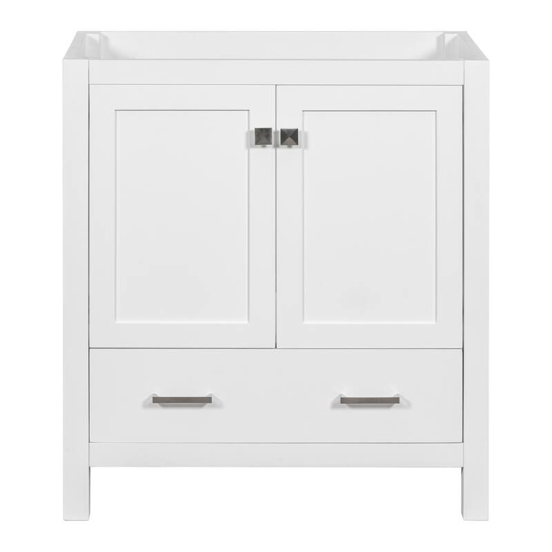 30 inch MDF Freestanding Bathroom Vanity without Top with Soft-Close Drawer - White