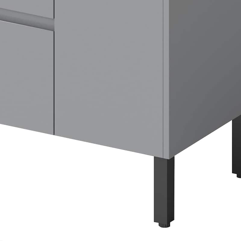 Moasis 37"/24"/16" Wide Bathroom Vanity with Top Mount Sink and Soft Close Door Modern Gray Design