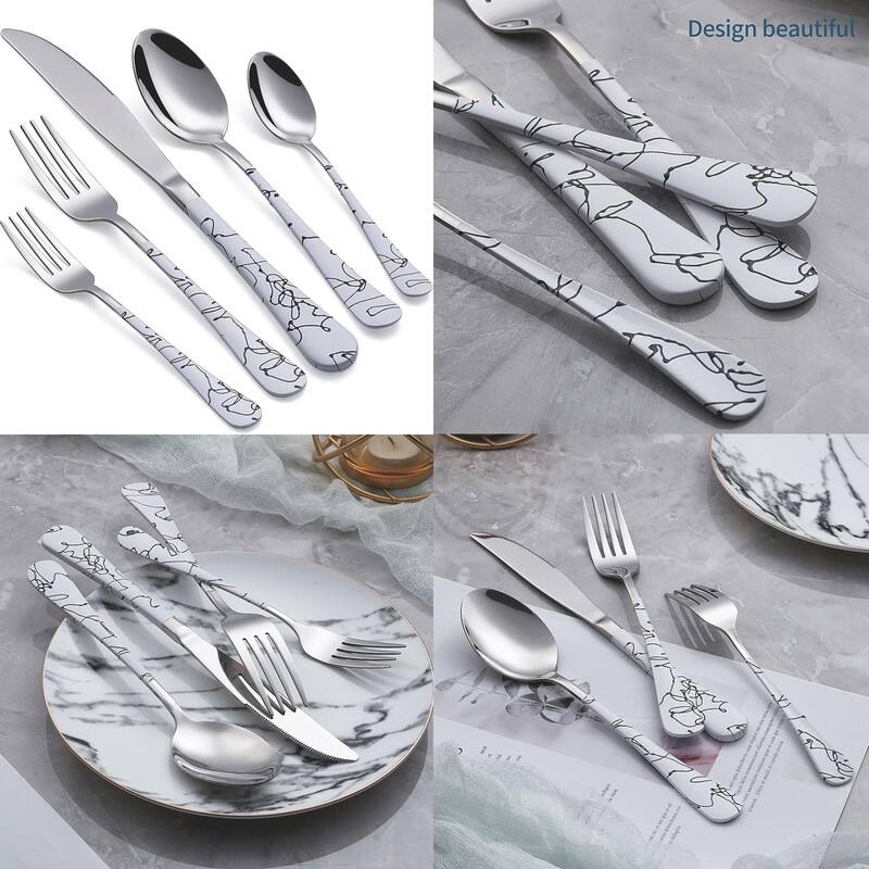 20 Piece 18/0 Stainless Steel Flatware Cutlery Set Service for 4,Mirror Finish