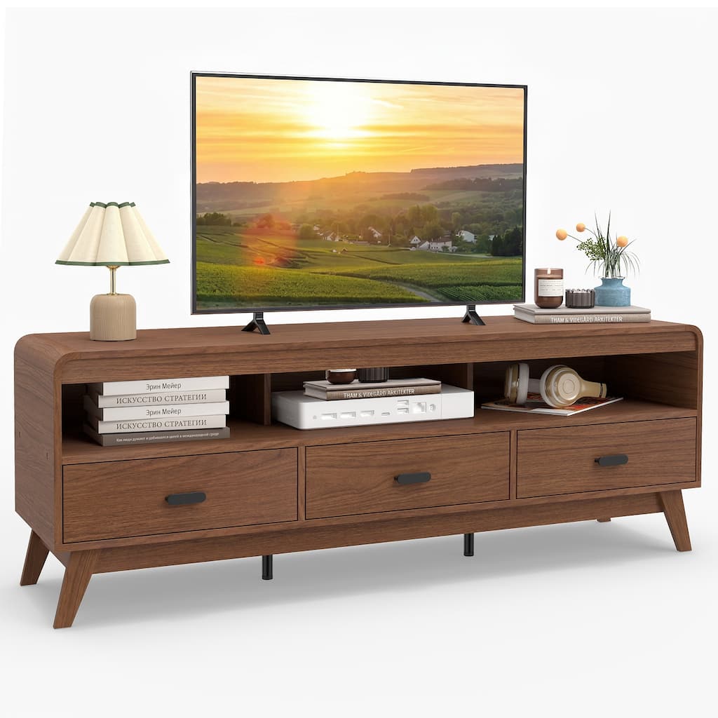 Gymax TV Stand for TVs up to 70'' Mid Century Modern Entertainment