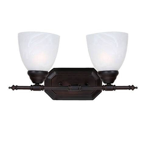 Jeffrey 2 Light Vanity Lighting, in Oil Rubbed Bronze - 8.5L x 16W x 7H in.