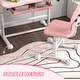 preview thumbnail 4 of 8, Kids Desk and Chair Set, Height Adjustable Kids School Study Desk and Chair Set with Tilt Desktop - Pink