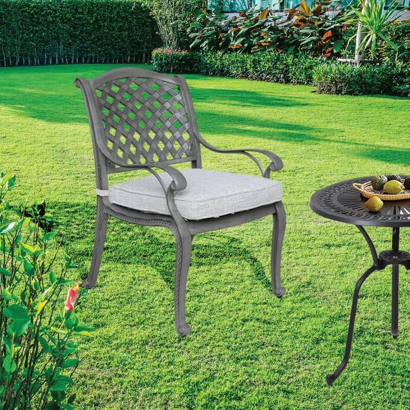 Ventura Cast Aluminum Dining Arm Chair with Cushion