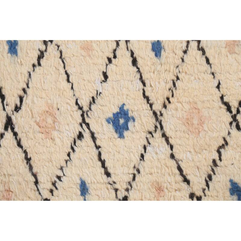 Trellis Moroccan Oriental Wool Area Rug Hand-knotted Decorative Carpet - 5'11" x 9'5"