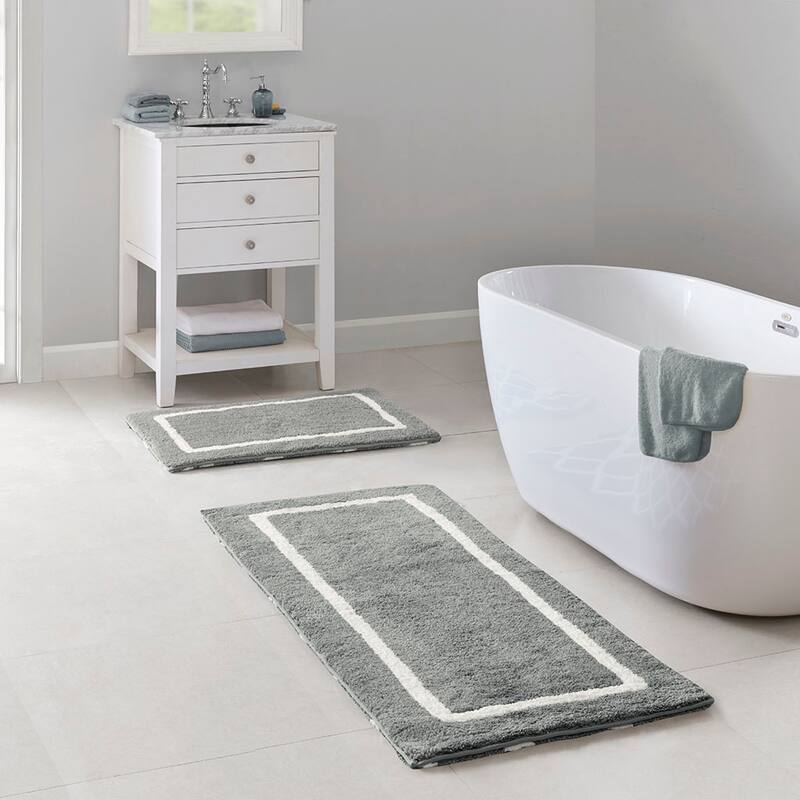 Reversible High Pile Tufted Bath Rug For Bath Room