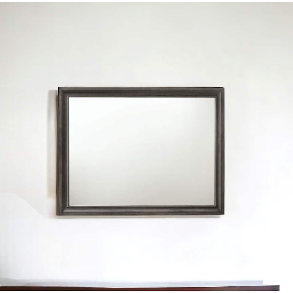 HomeRoots 36" Gray Wood Framed Mounted Dresser Mirror - 47' X '36' X '1