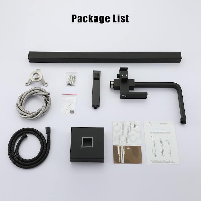 Freestanding Bathtub Faucet, Floor Mount Bathtub Filler with Handheld Shower