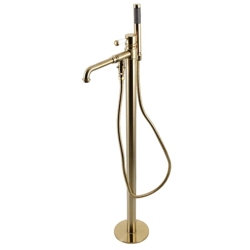 Kingston Brass Paris Floor Mounted Tub Filler with Built-In Diverter � - Brushed Brass