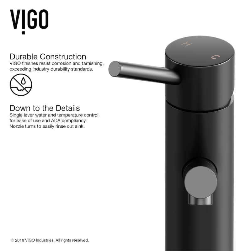 VIGO Noma 8" H Single Handle Single Hole Bathroom Faucet