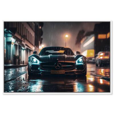 Notoriart Drive Through The Town Framed Car 1 Piece Canvas Wall Art