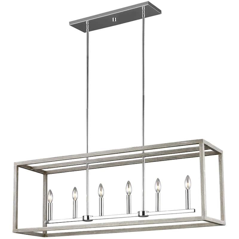 Moffet Street Transitional Six Light Linear Island Pendant - 15