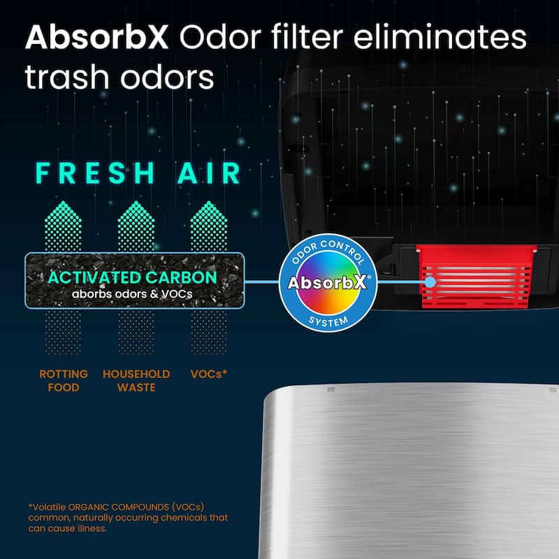 iTouchless 14 Gal Stainless Steel Sliding Lid Sensor Kitchen Trash Can