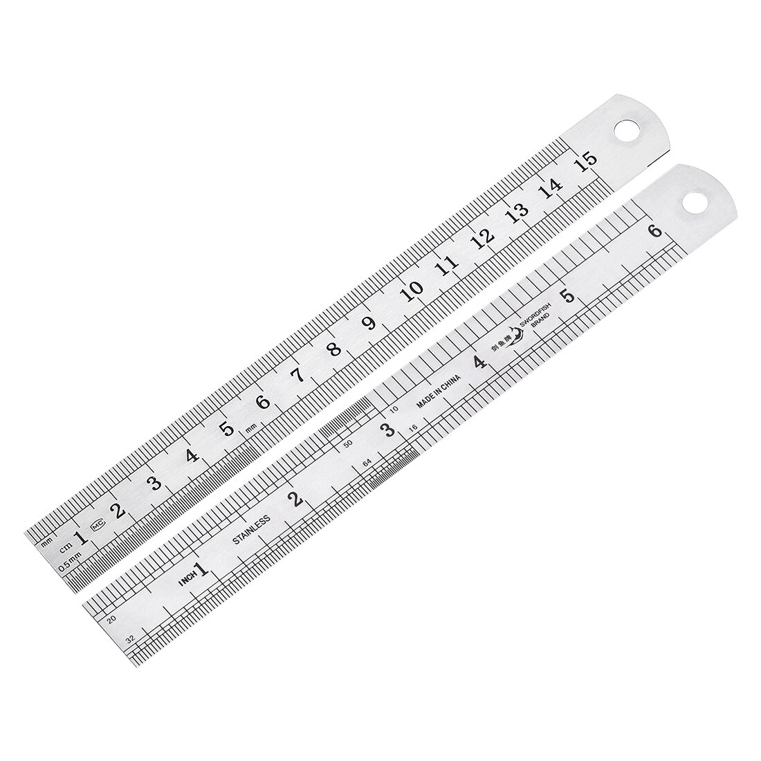 6inch Precision Stainless Steel Ruler with Clip Home Depth Height Measuring Tool