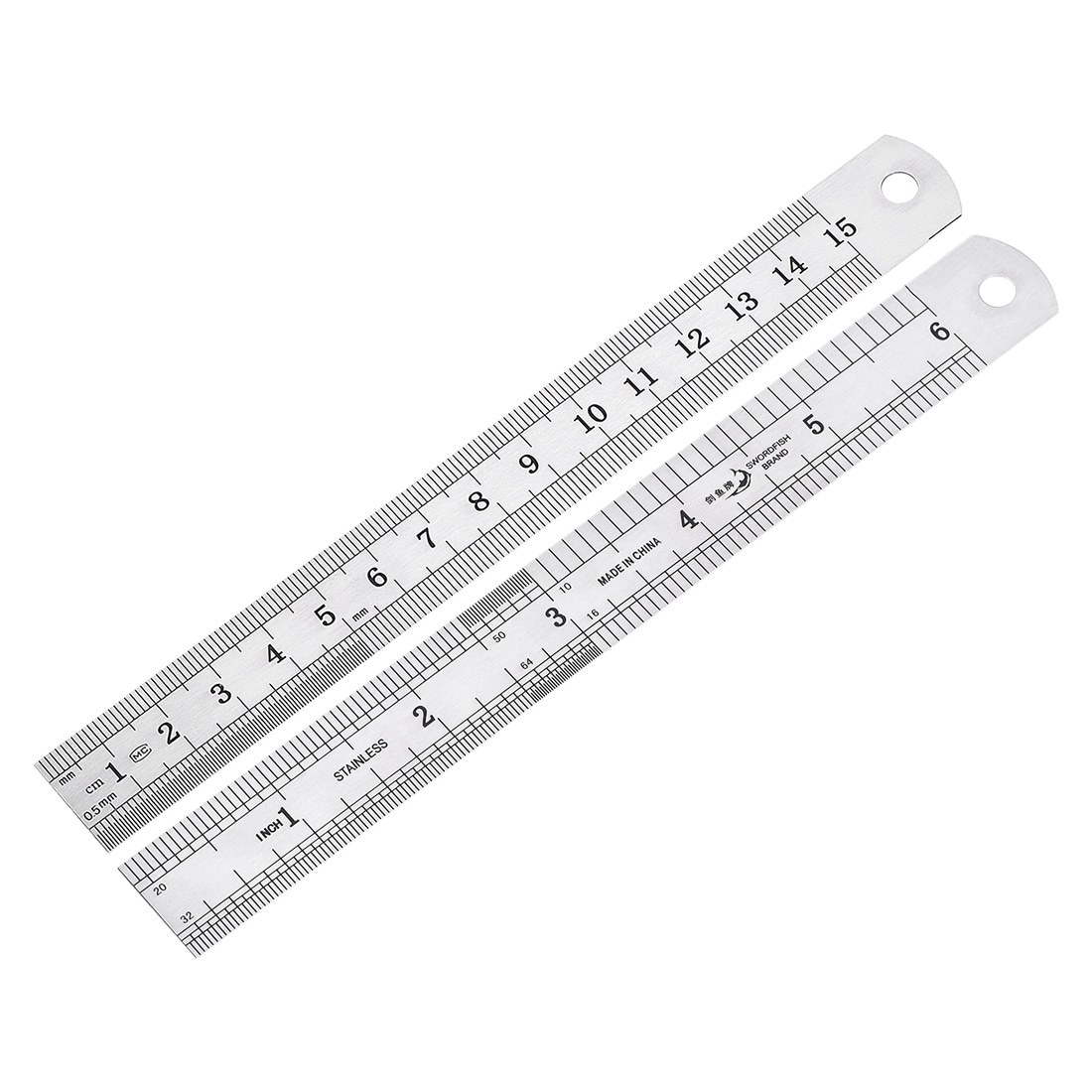 2 x Steel Rule 1 x 12/",1 x 6/" Precision Stainless Steel Rules Clear 300mm