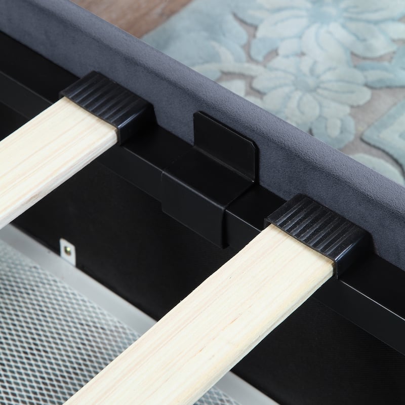 Rhiv Art Deco Upholstered 4-drawer Storage Bed by Furniture of America