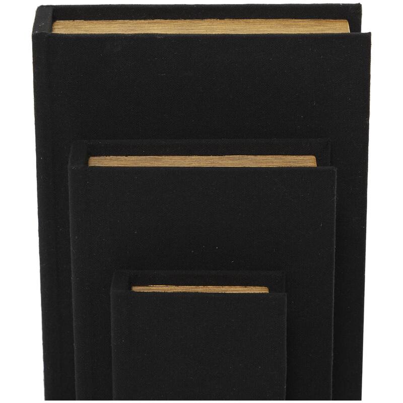 Roche River Decor - Linen Fabric Chevron Patterned or Texxtured Faux Book Storage Box - Set of 3 or 4 Multi-Colored