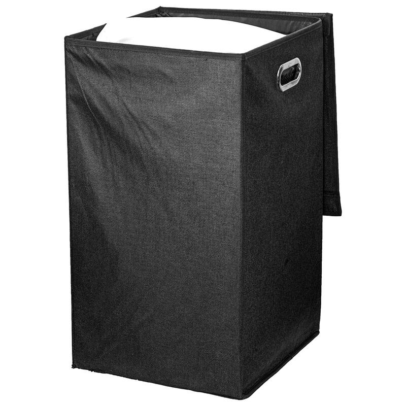 American Art Decor Collapsible Laundry Hamper with Removable Liners and Magnetic Lid - Black (25.5" x 15")