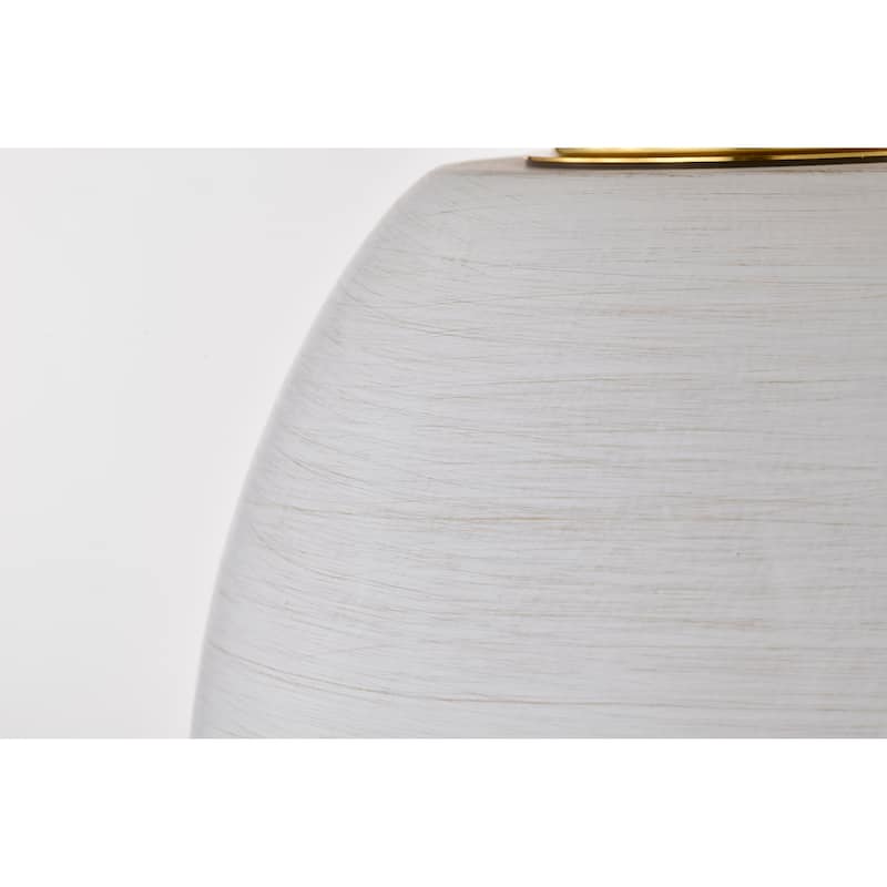 Collins - 8 Inch Flush Mount - with white Ceramic - Brushed Brass