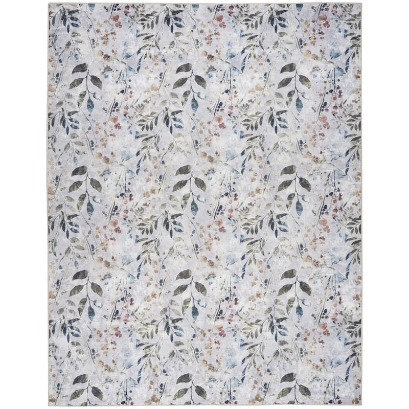 Noyeh Power Loomed Floral Non Skid Area Rug By HomeRoots - 8' x 10'