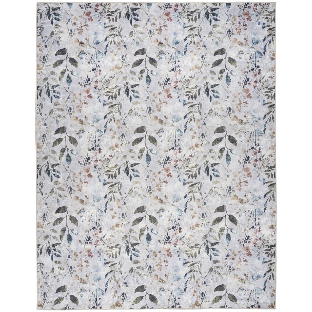 Noyeh Power Loomed Floral Non Skid Area Rug By HomeRoots - 8' x 10'