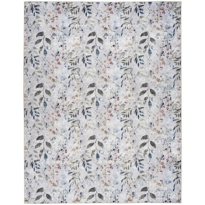 Nukaq Power Loomed Floral Non Skid Area Rug By HomeRoots - 6' x 9'