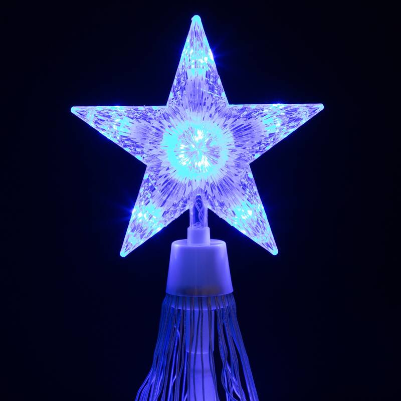 LED Lighted Show Cone Christmas Tree with Star - 4' - Blue - White