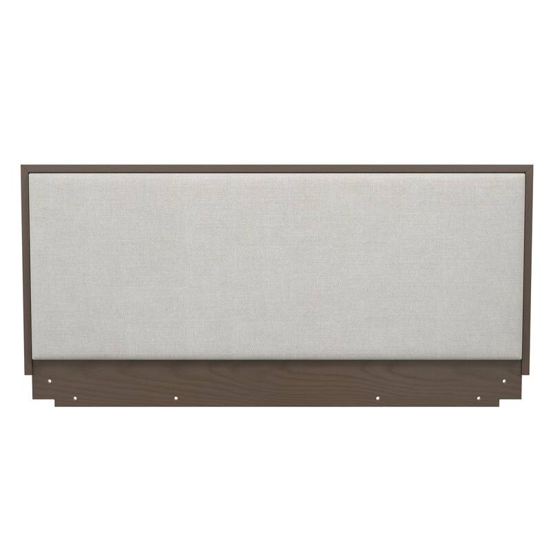 Roomfitters Upholstered Wood Headboard with Canvas Fabric Panel, Modern Minimalist