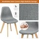 preview thumbnail 7 of 7, Costway Set Of 4 Dining Chair Fabric Cushion Seat Modern Mid Century W/Wood Legs Grey