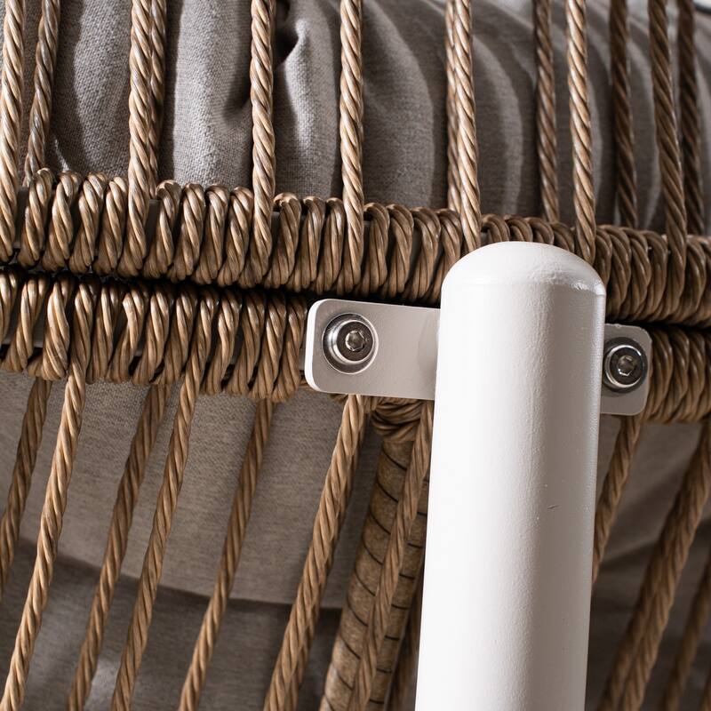 34.65" Outdoor Swivel Roking Chair with Cushion