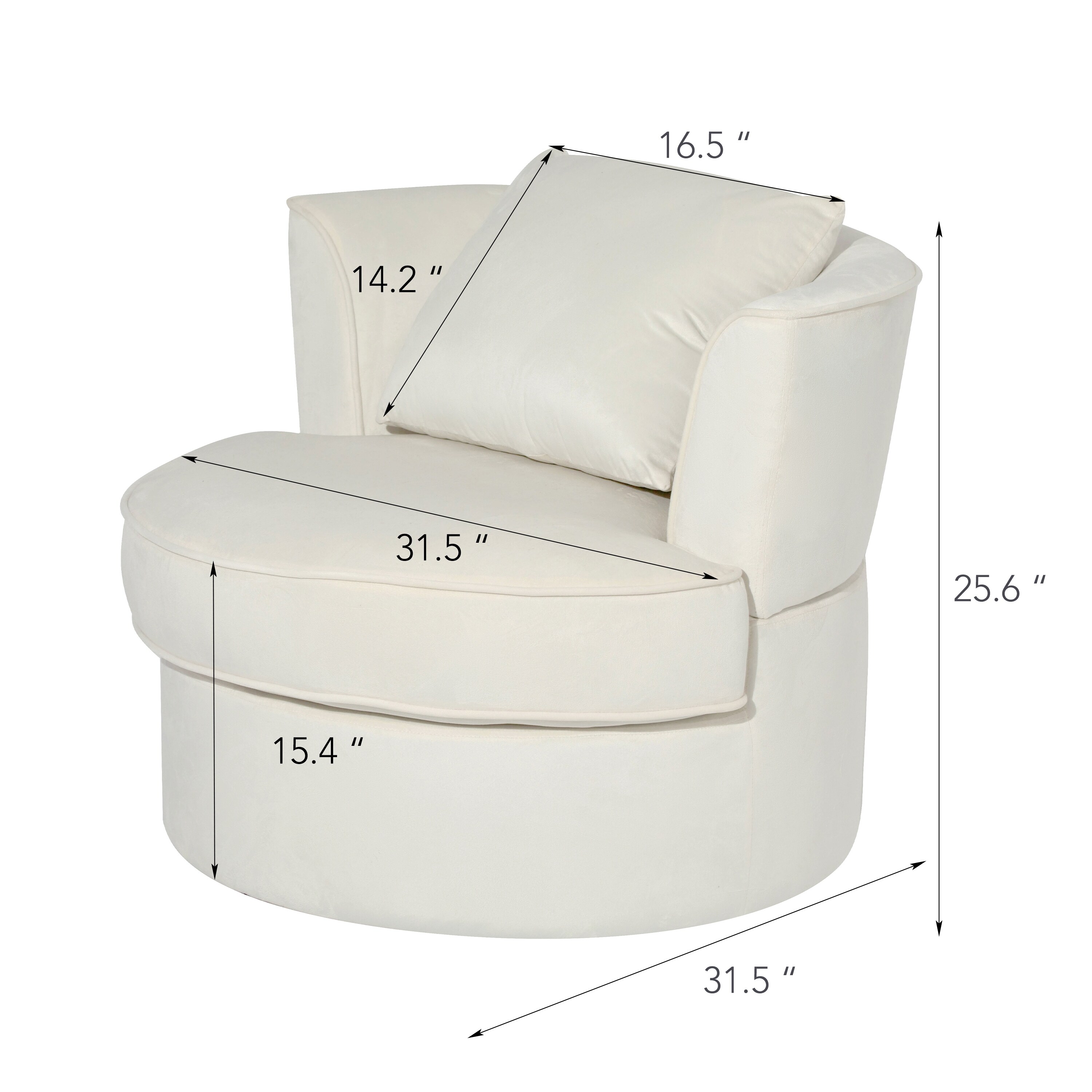 360 Swivel Single Sofa Chair Home Leisure Polyester Fabric