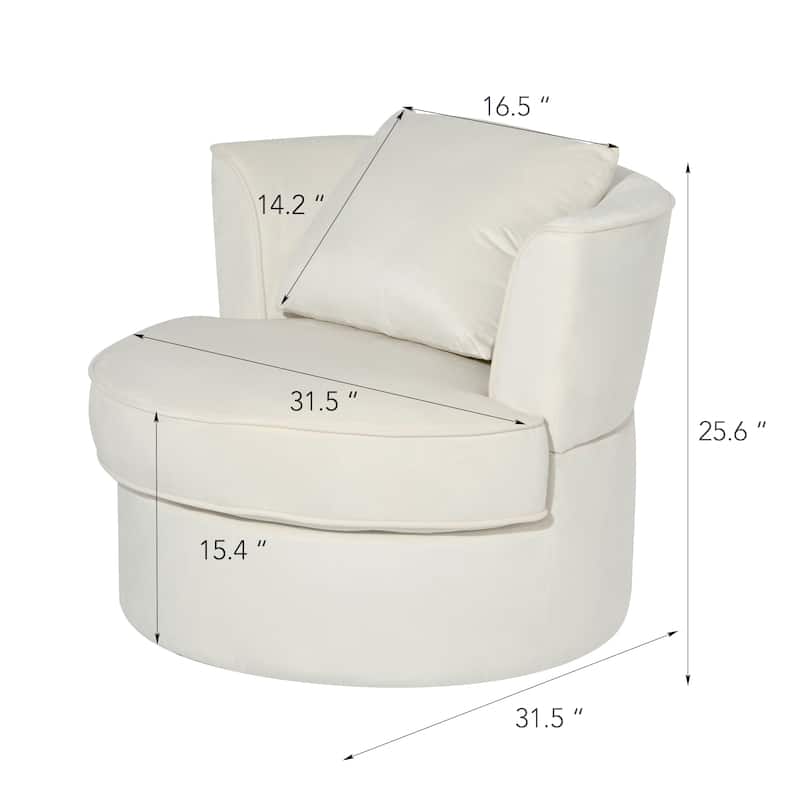 Single Sofa Chair MidCentury Modern Accent Chair 360°Rotating Sofa