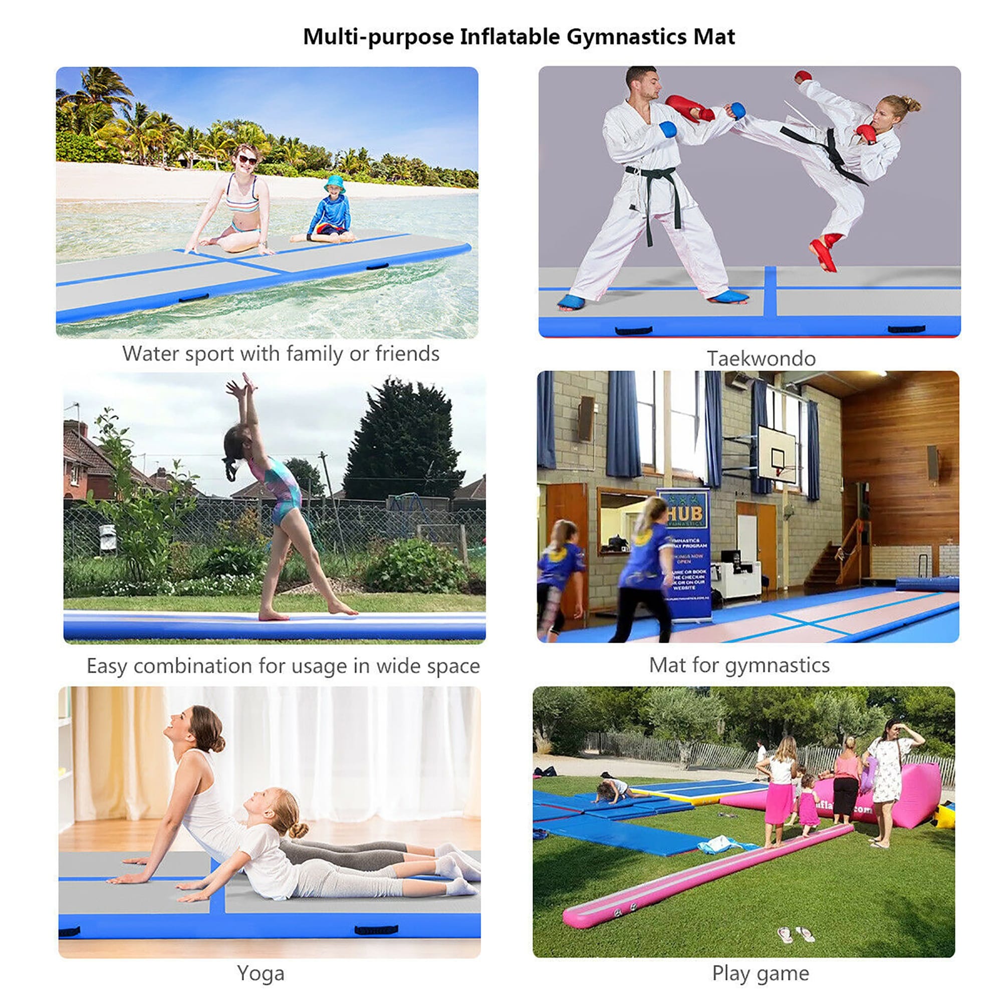 10FT Airtrack Inflatable Air Track Floor Home Gymnastics Tumbling Mat GYM w//Pump