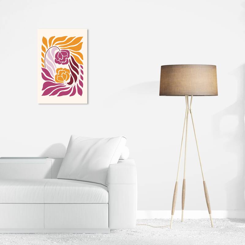 Wynwood Studio Canvas Floral and Botanical The Florist s Vines Purple and Modern & Contemporary Wall Art Canvas Print - 24 x 16