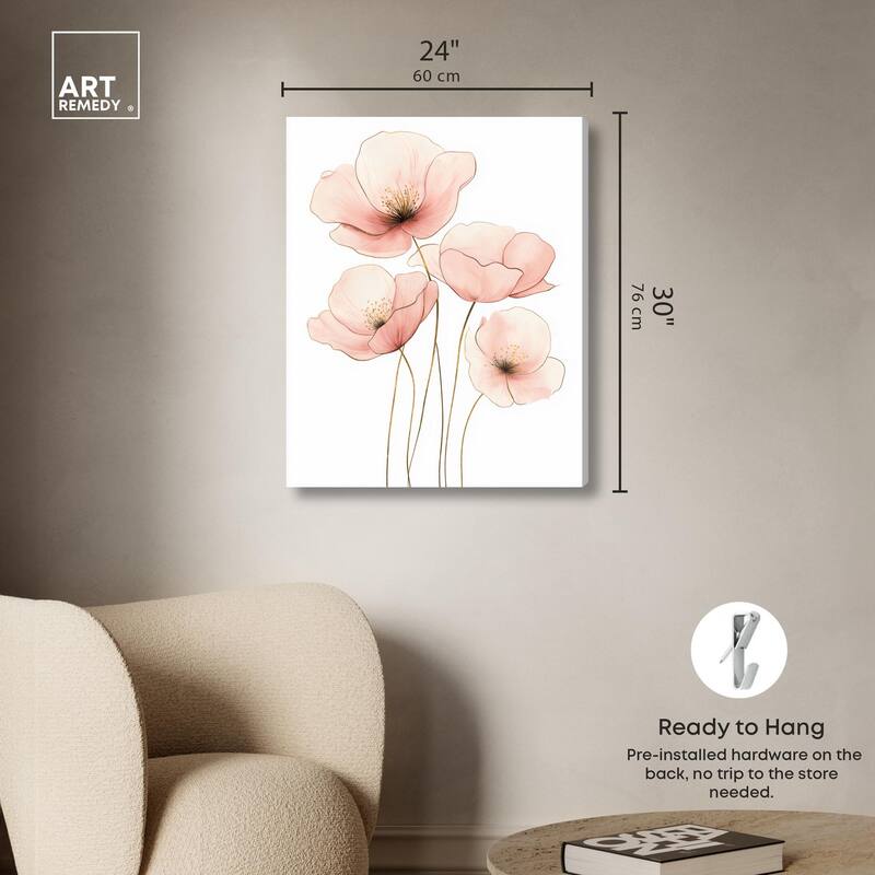 Pink Petal light Canvas by Art Remedy, Gallery Wrapped