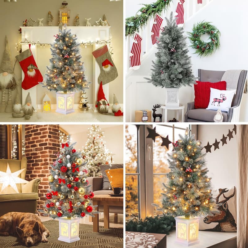 Christmas Tree with 78 Multi-Color Led Lights, 3 Ft Pre-Lit Artificial Christmas Decoration