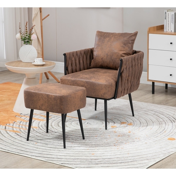 Accent chair sales with footrest