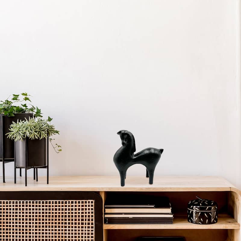 Decorative Handmade Aluminum 7 inch Modern Horse Sculpture - 7 x 3 x 7 in