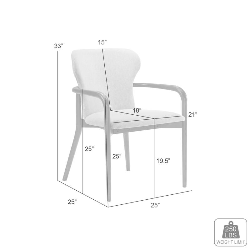 Klarissa Mid-Century Modern Cream Upholstered Walnut Finished Solid Wood Dining Chair