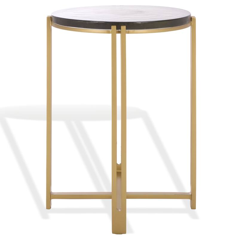 SAFAVIEH Couture Levitt Cast Glass Top Accent Table - 16"W x 16"D x 22"H