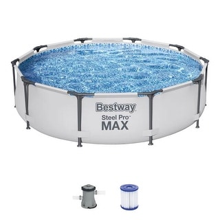 Bestway Steel Pro MAX 10'x30" Round Above Ground Outdoor Swimming Pool with Pump - 42.4