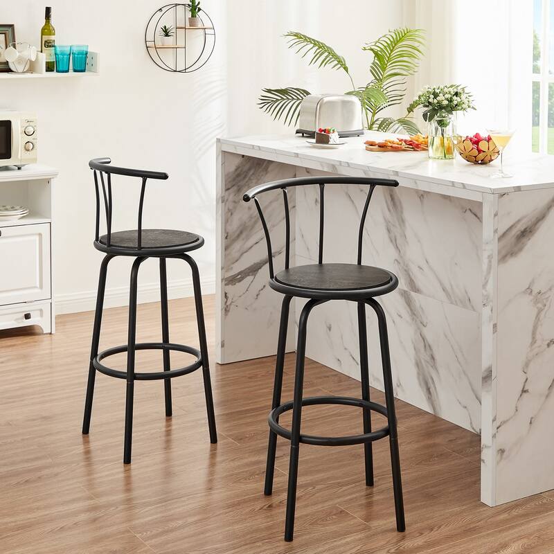 Javlergo Swivel Counter Bar Stools With Back, Set of 2