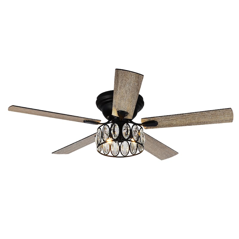52-in Indoor Black Ceiling Fan with Remote and Light(5-blade)