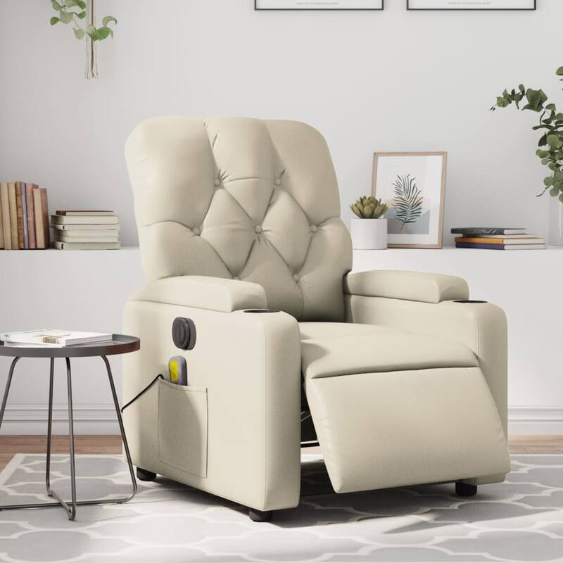 vidaXL Massage Recliner Chair Reclining Armchair for Elderly Faux Leather