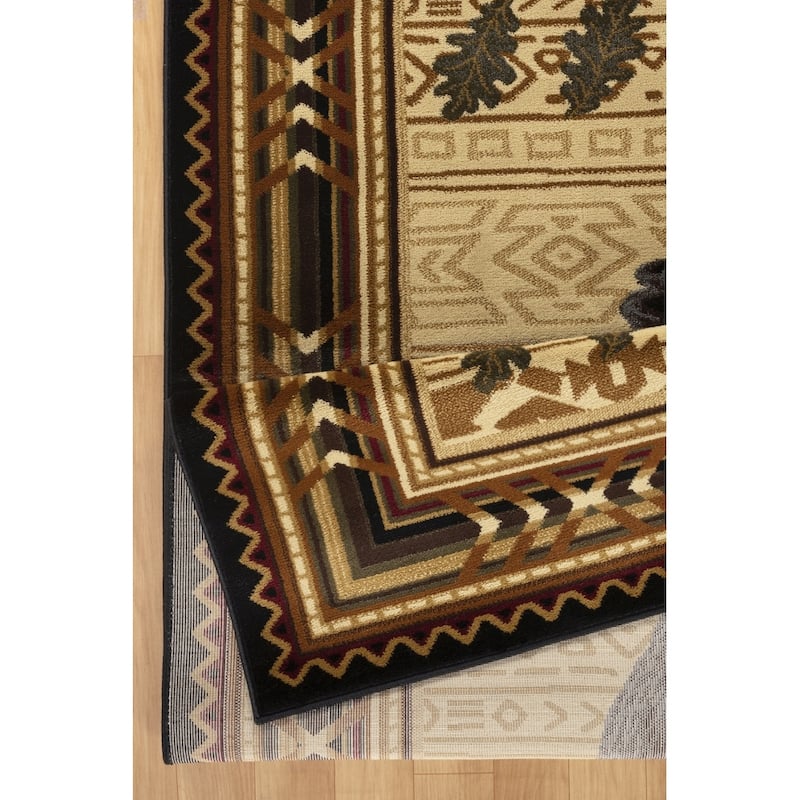 Nature's Nest GC_CBL3010 Black Lodge Area Rug
